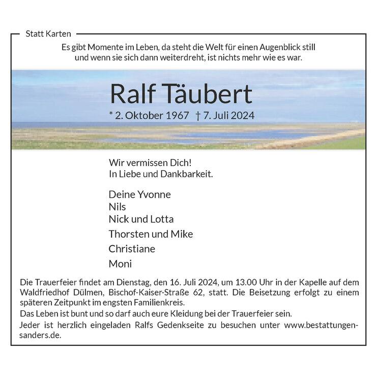 Traueranzeige von Ralf Täubert in der Dülmener Zeitung