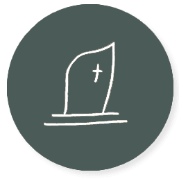 Ein Button Erdbestattung